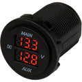 SeaDog Round Voltage Meter 5V15VDC wRainbow Dial 4216161