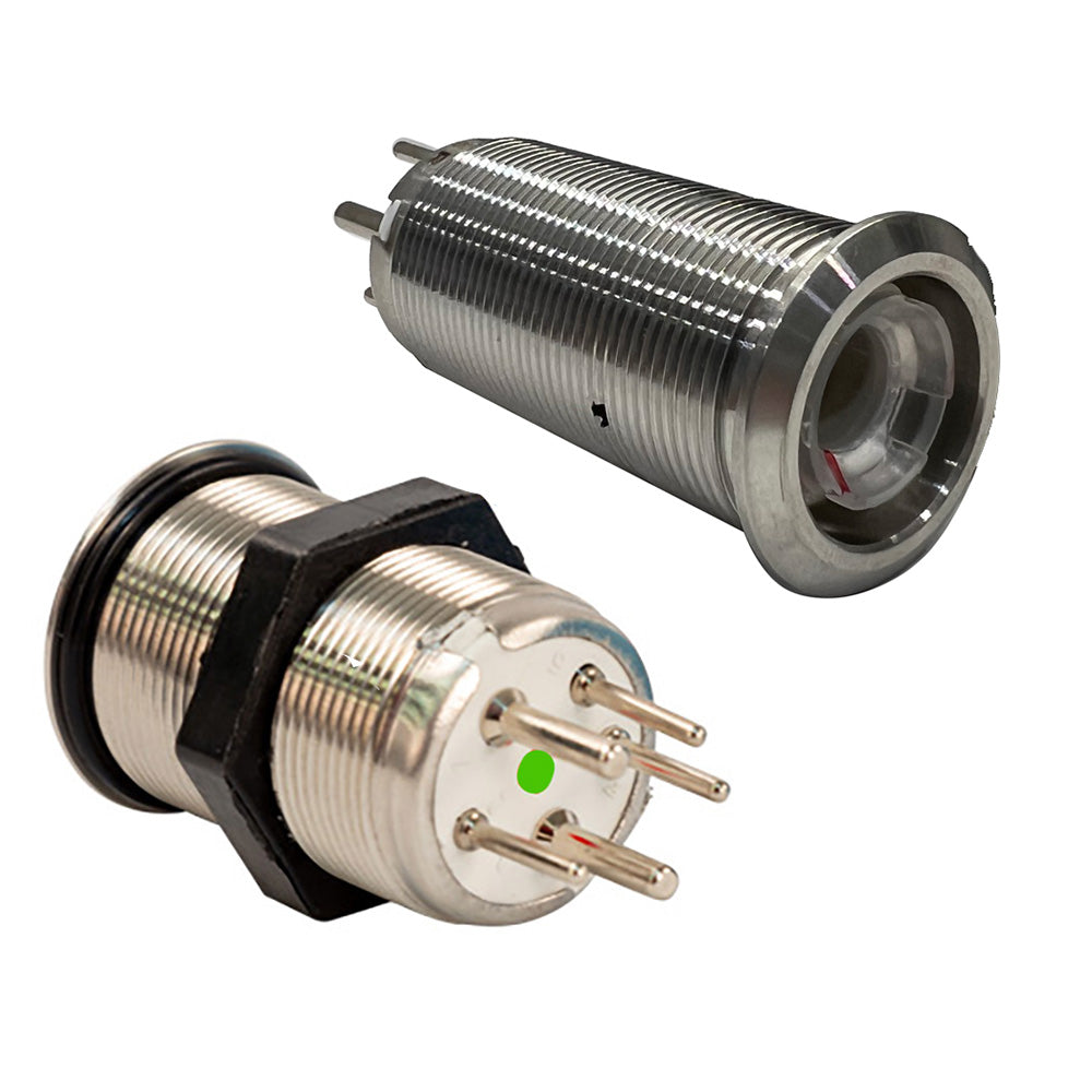 Bluewater 22mm Inrush Push Button Switch Momentary OffOnOn  BlueRedGreen LED  Switch Body Only 90592123