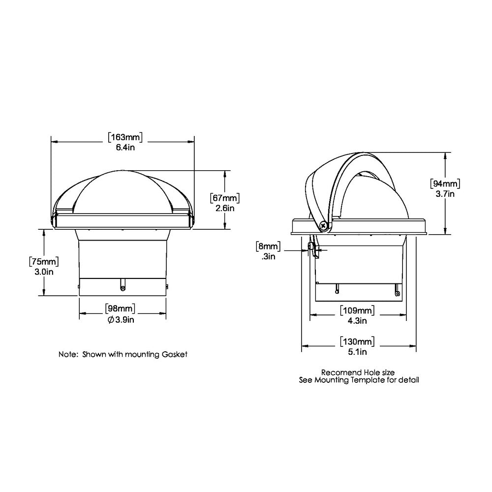 Ritchie SS2000 SuperSport Compass  Flush Mount  Black SS2000