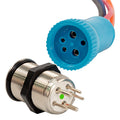 Bluewater 22mm Push Button Switch  OffOn Momentary Contact  BlueRed LED  4 Lead 905921134