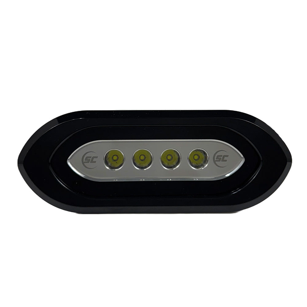 ShadowCaster Flush Mount Spreader Light  Black Housing  White SCMSLF4XGWBK