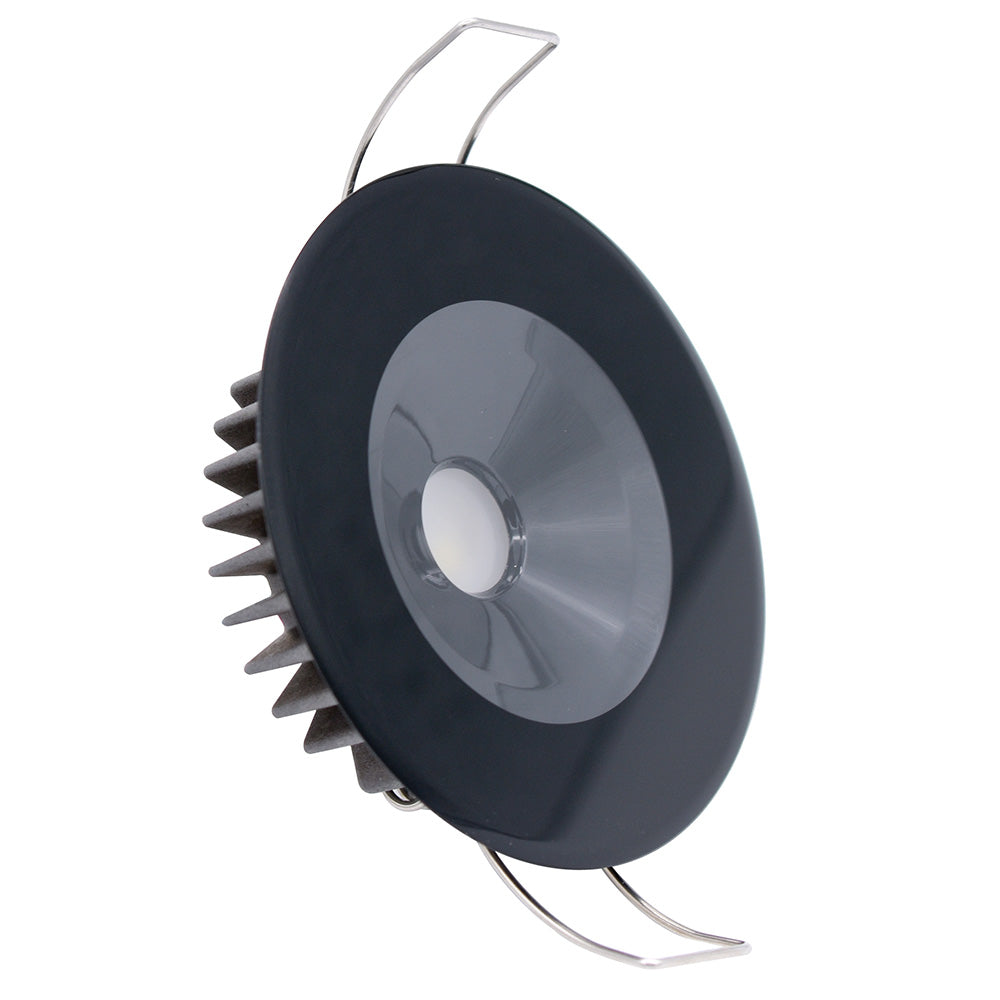 Lumitec Illusion Flush Mount LED Down Light  Warm White  Dimming  Black Housing 117159