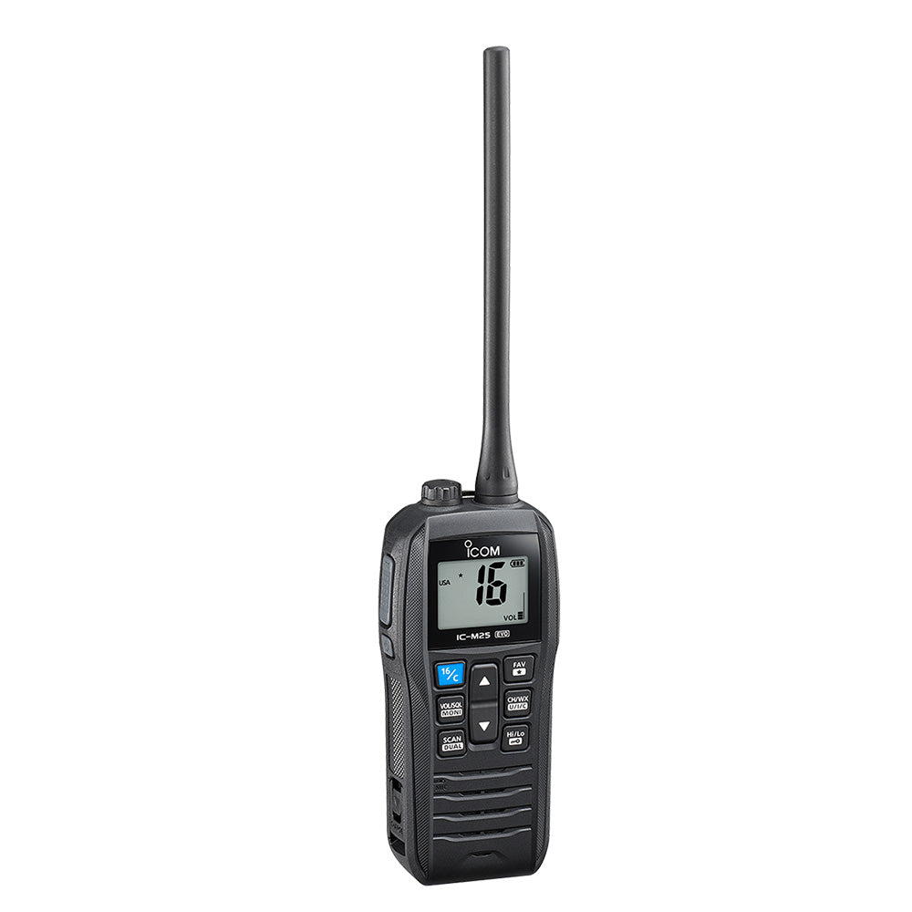 Icom ICM25 EVO Handheld VHF Radio  Black M25 EVO BLACK 61 USA
