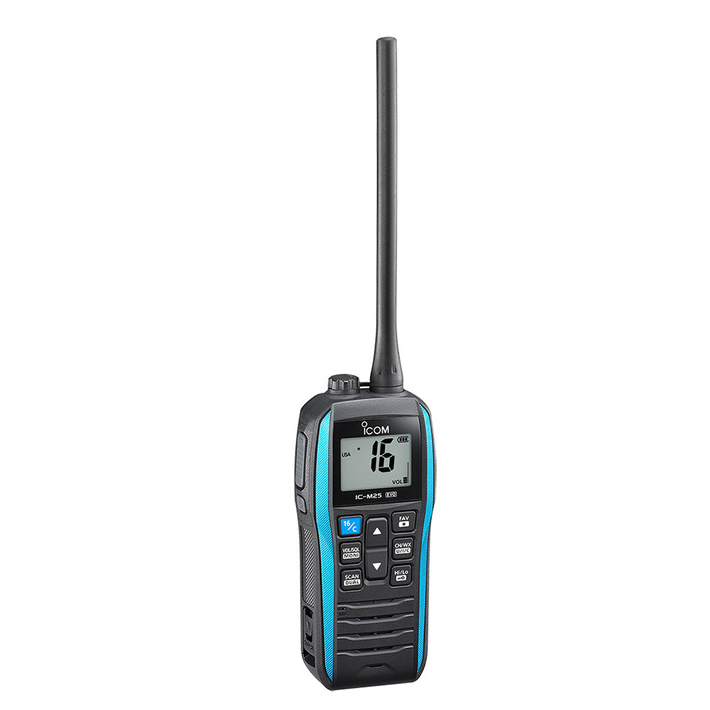 Icom ICM25 EVO Handheld VHF Radio  Blue M25 EVO BLUE 71 USA