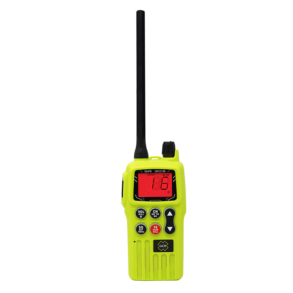 ACR SR303 Survival Radio VHF MultiChannel GMDSSFCCMED wReplaceable Lithium Ion Battery 4586