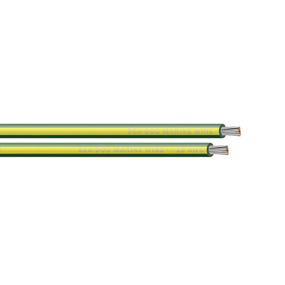 SeaDog 10 AWG GreenYellow Stripe Primary Wire  1000 8010149
