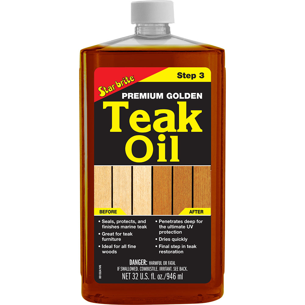 Star brite Premium Golden Teak Oil  Step 3  32 oz 85132