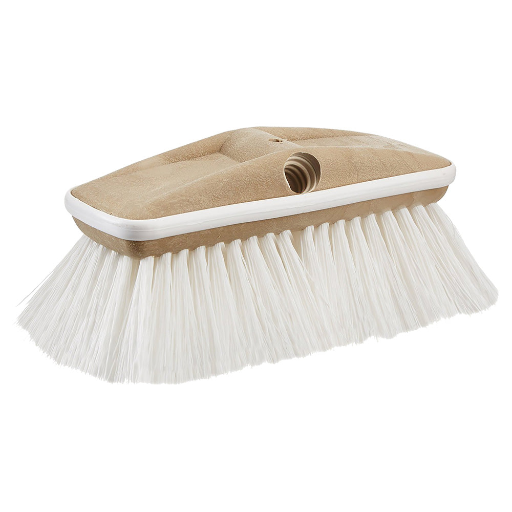 Star brite Deluxe White Stiff Heavy Duty 8 Brush Head wBumper  Dual Connection 40163