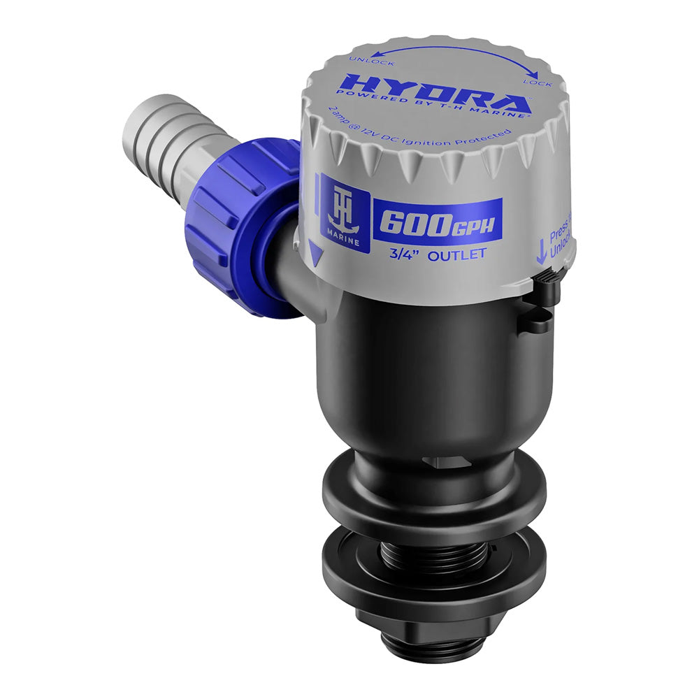 TH Marine HYDRA Livewell Pump  600 GPH  12V  Short Nozzle PMPLWS6DP
