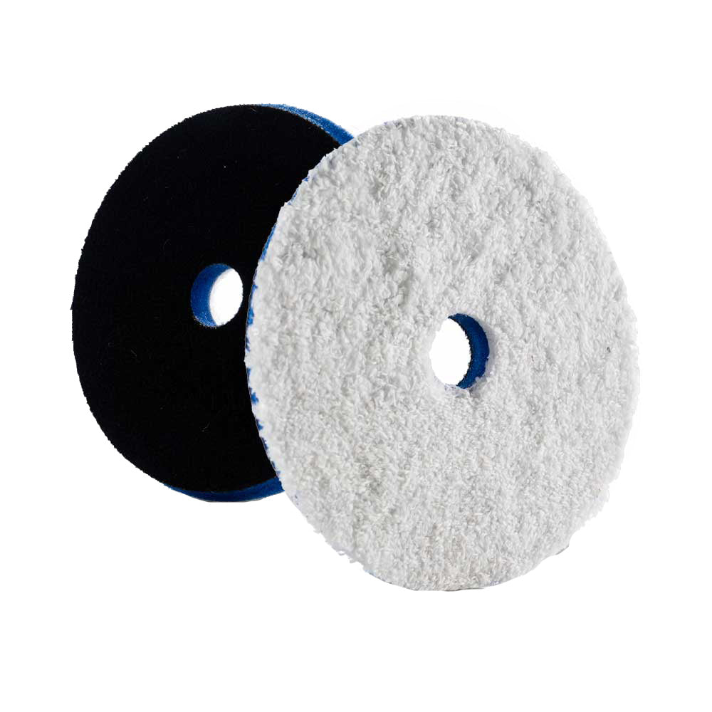 Lake Country HDO Heavy Cutting Microfiber Pad 55  Blue Foam wWhite Microfiber HDO550FLC