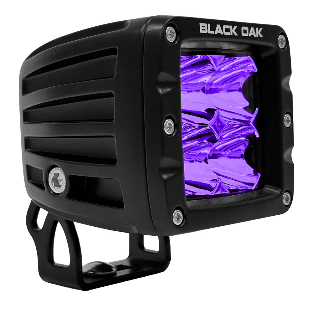 Black Oak 2 Ultraviolet LED Pod Light  Flood Optics  Pro Series 30  12W 2FUVPOD