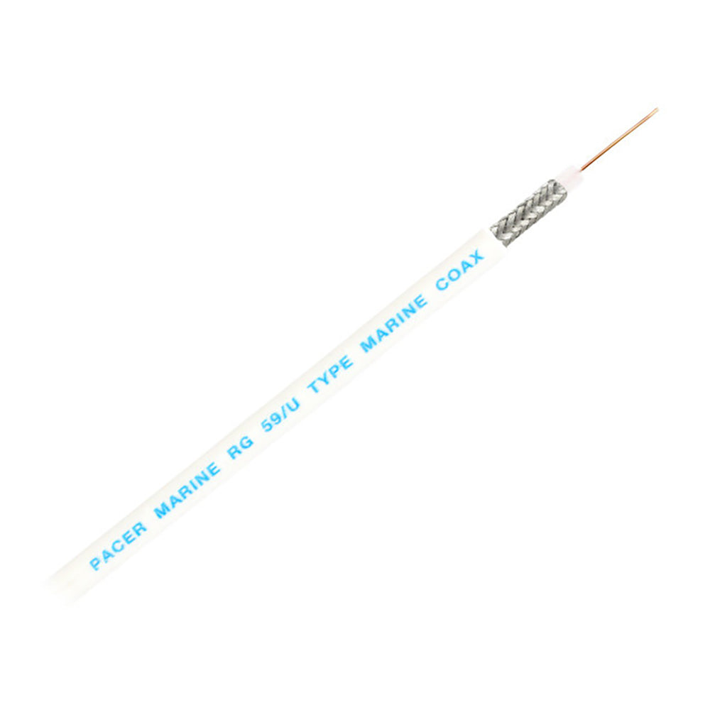 Pacer RG59UW Coax Cable  White  150 MRG59UW150