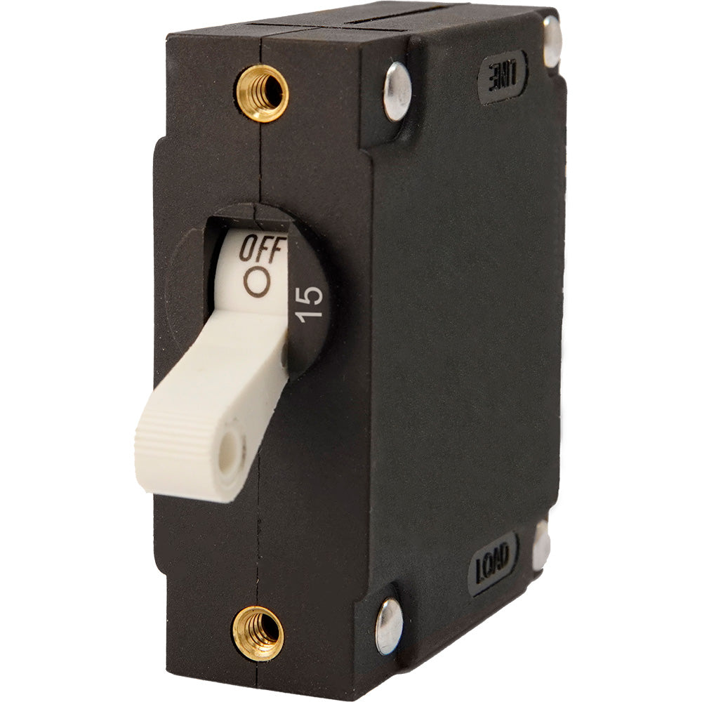 Egis A Series White Toggle Panel Mount Circuit Breaker  Single Pole 15A 320115