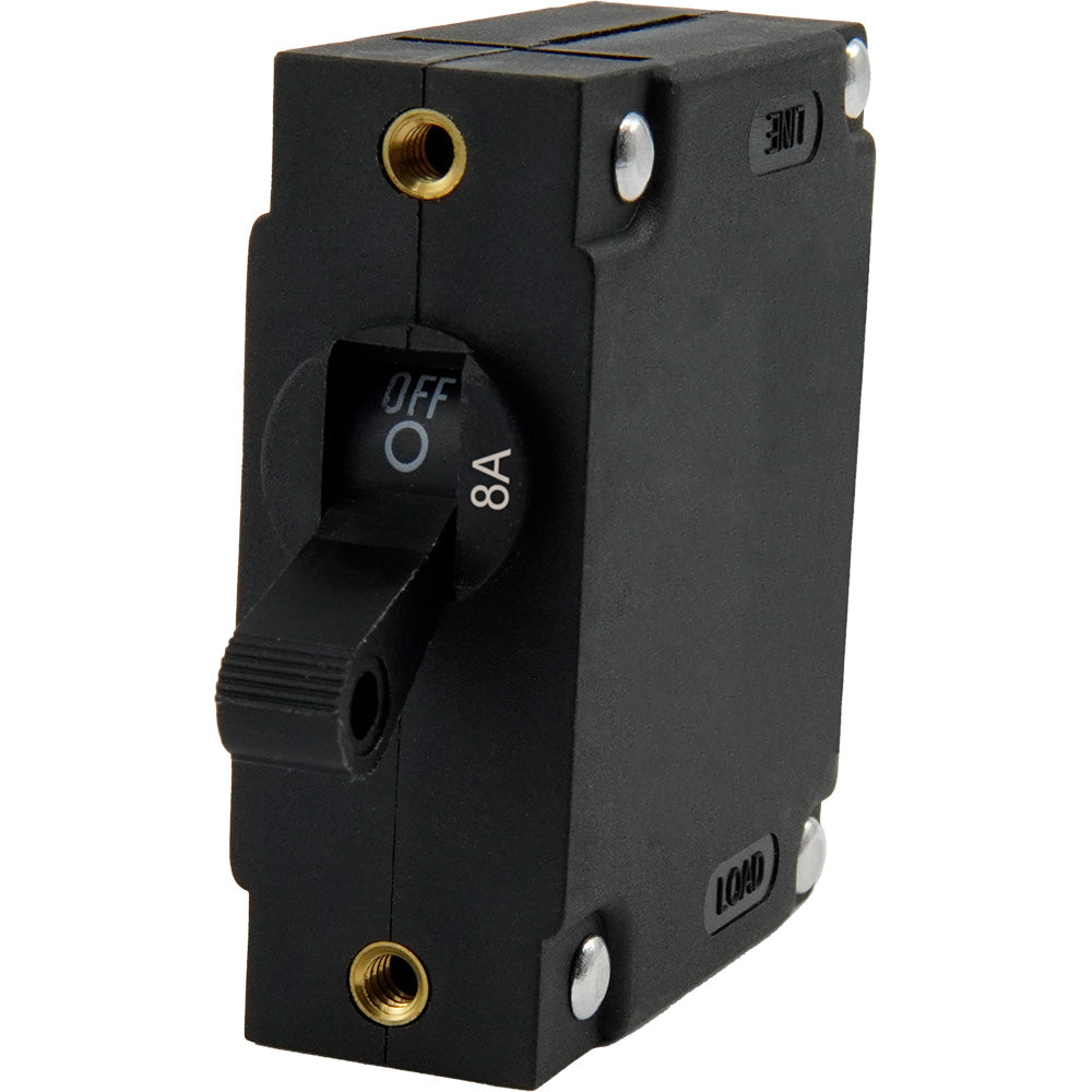 Egis A Series Black Toggle Panel Mount Circuit Breaker  Single Pole 8A 321108