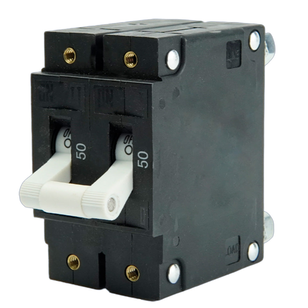 Egis C Series White Toggle Panel Mount Circuit Breaker  Double Pole 50A 3502050
