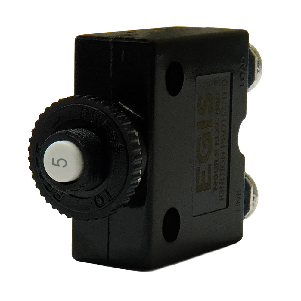 Egis 5A Push Button Panel Mount Circuit Breaker  Screw Terminals 471005