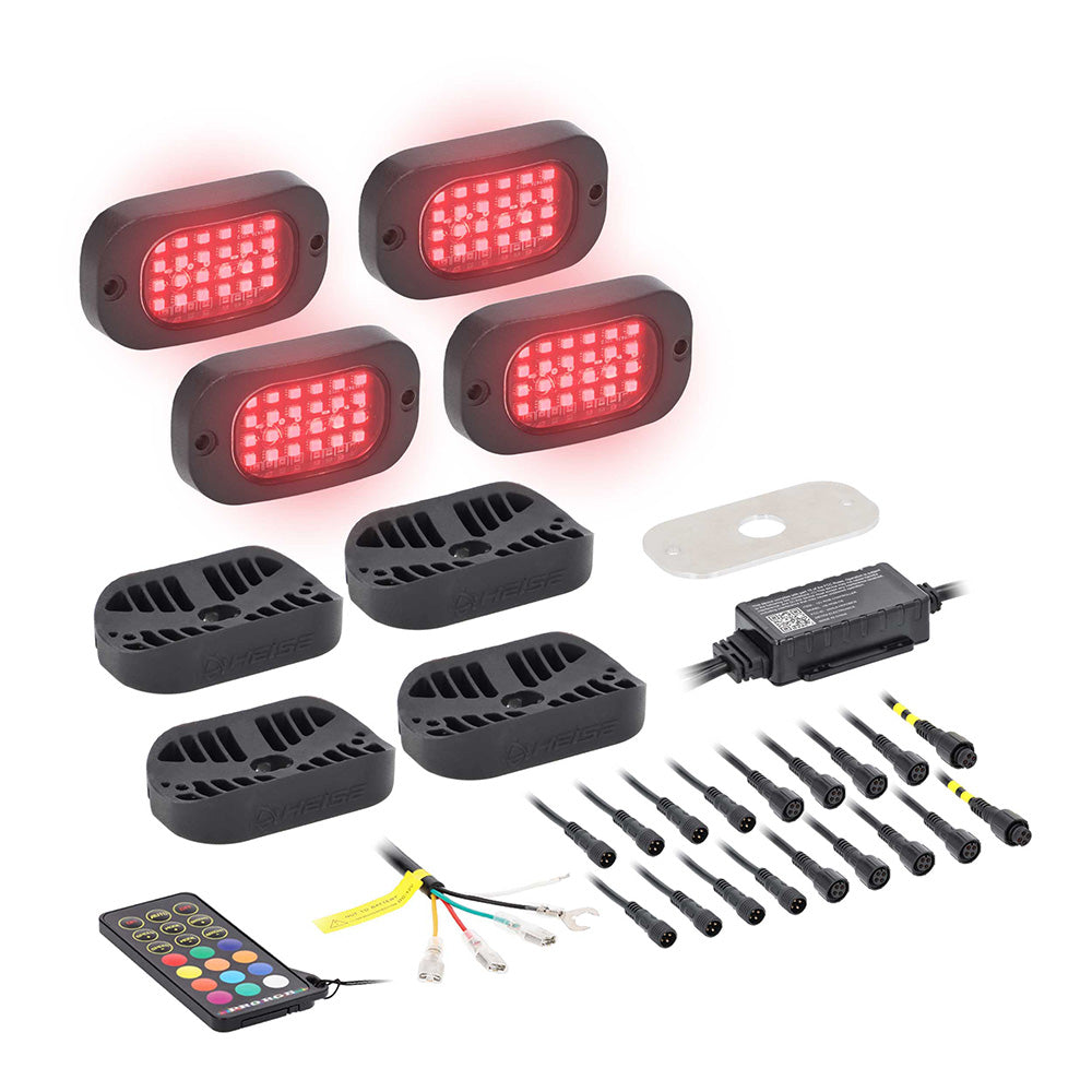 HEISE RGB Wide Angle Rock Light Kit 4Pack HERGBK4