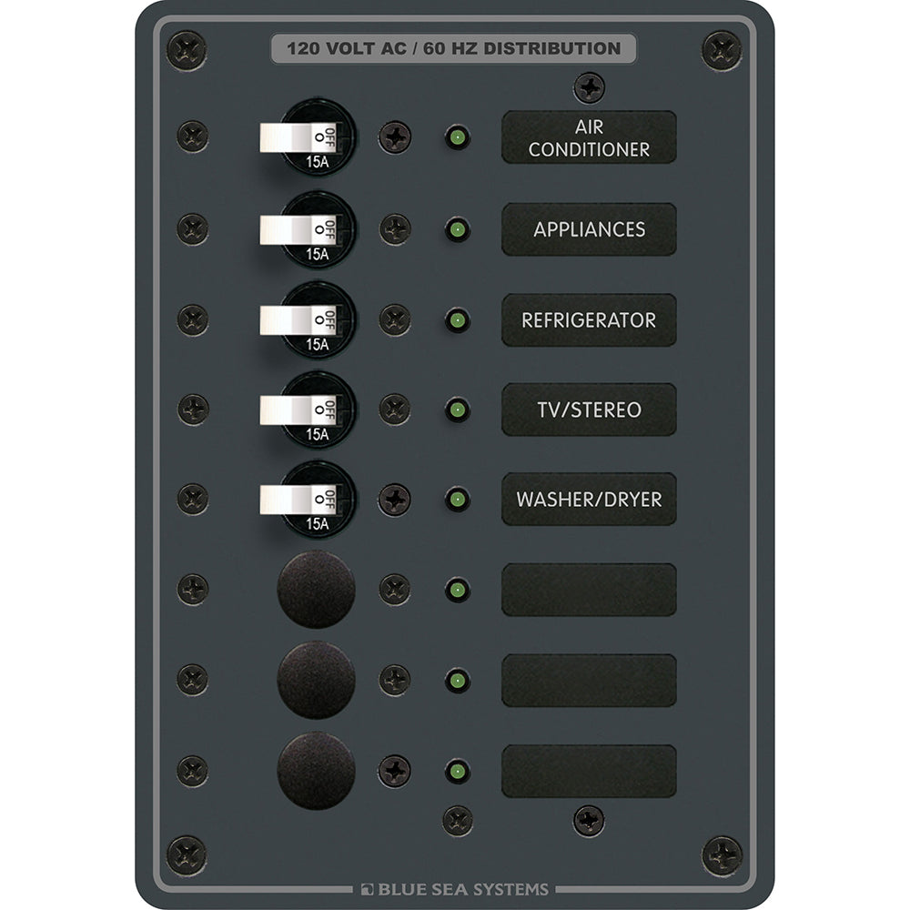 Blue Sea 8059 AC 8 Position Toggle Circuit Breaker Panel 8059