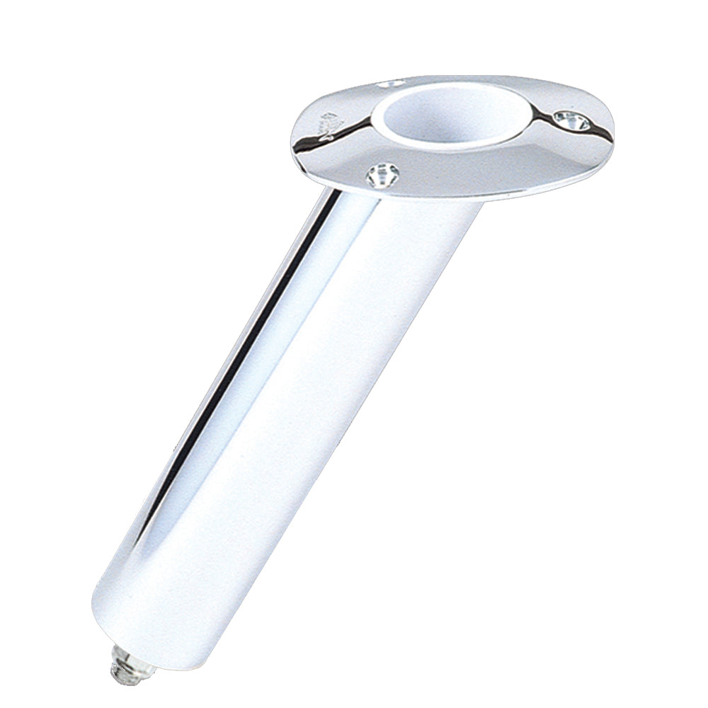 Lees 30 Degree Stainless Steel Swivel Base Flush Mount Rod Holder  Medium  2 OD X 65 Tube fSmall Bent Butts RH5165