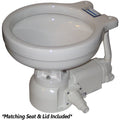 Raritan Sea Era Electric Toilet  Marine Size  Integral Pump  Straight  90 Discharge  12v 160MI012