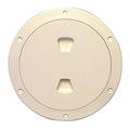 Beckson 6 Smooth Center ScrewOut Deck Plate  Beige DP60N