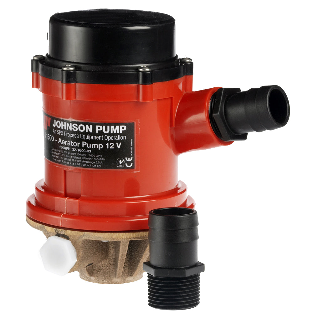 Johnson Pump Pro Series 1600 GPH Tournament LivewellBaitwell Pump   12V 16004B