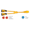Marinco Y504230 EEL 230A125V Female to 150A125250V Male Y Adapter  Yellow Y504230