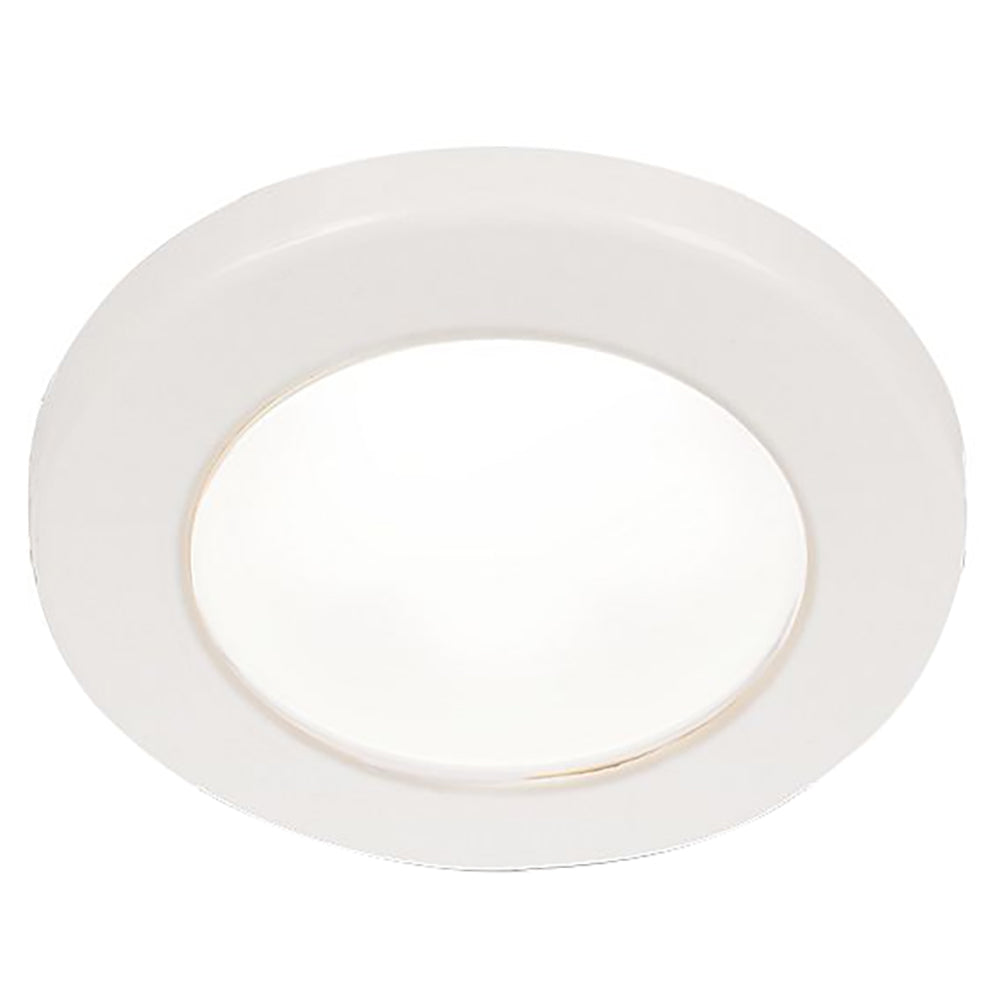 Hella Marine EuroLED 75 3 Round Screw Mount Down Light  White LED  White Plastic Rim  12V 958110011