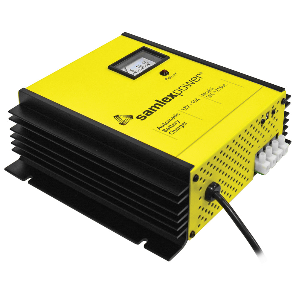 Samlex 15A Battery Charger  12V  3Bank  3Stage wDip Switch  Lugs SEC1215UL
