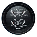 Faria Euro Black 4 Multifunction Gauge  VoltFuelOilWater Temperature 32851