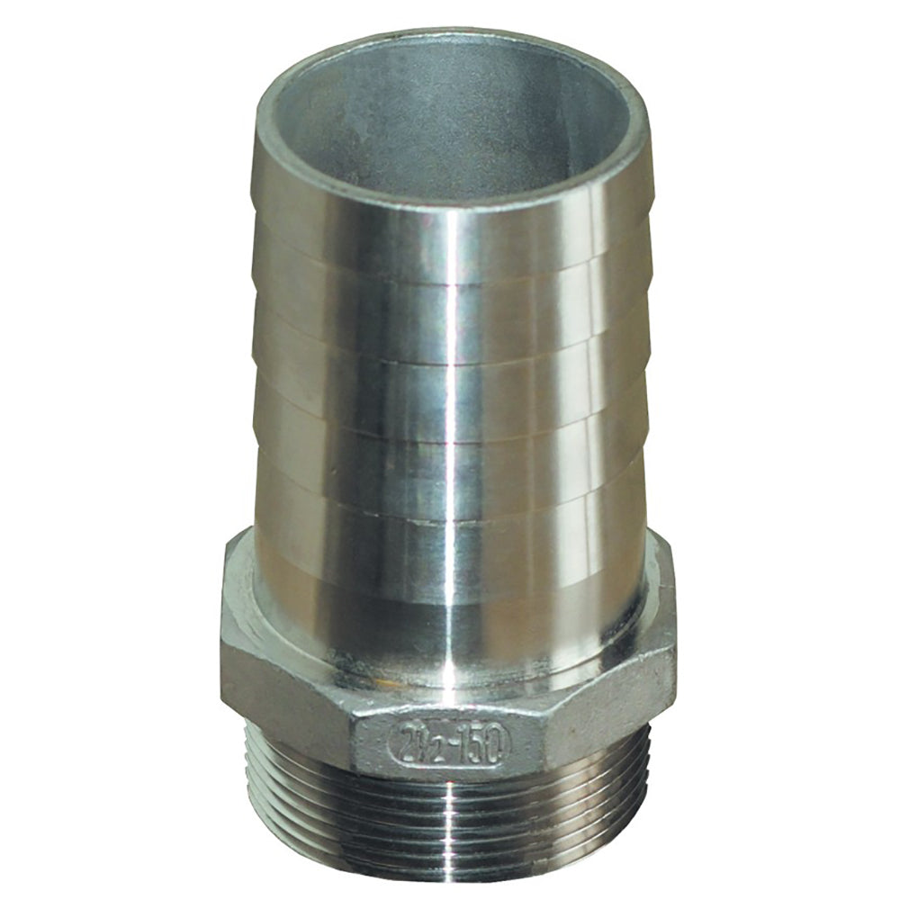 GROCO 114 NPT x 114 ID Stainless Steel Pipe to Hose Straight Fitting PTH1250S
