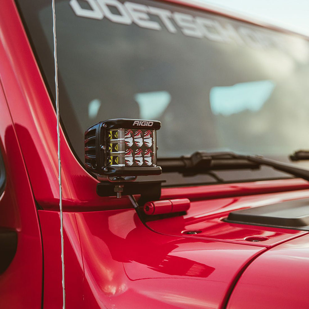 RIGID Industries 2018 Jeep Wrangler JL APillar Mount f2 DSeries DSS SRM or Ignite Lights 41659