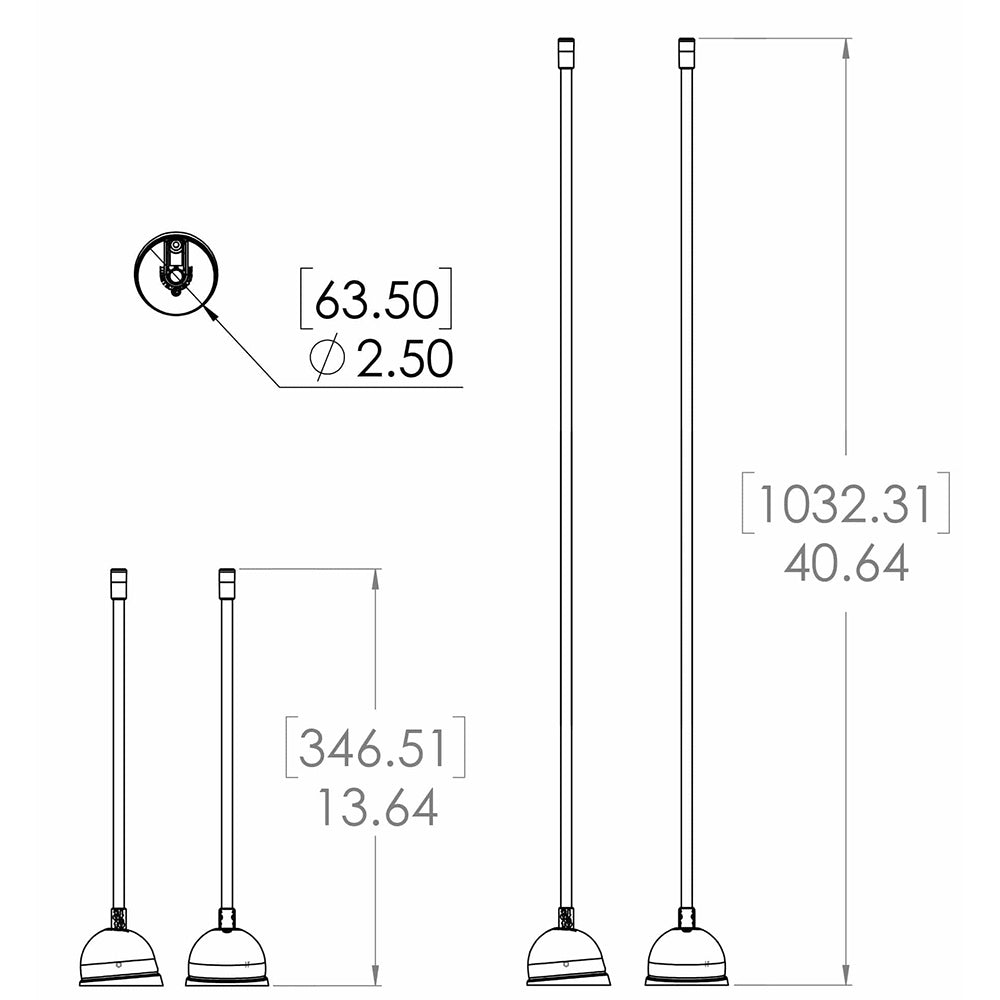 Lumitec Contour Anchor Light  39  Black Shaft White Base 101584