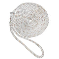 New England Ropes 58 Premium 3Strand Dock Line  White wTracer  15 C60502000015