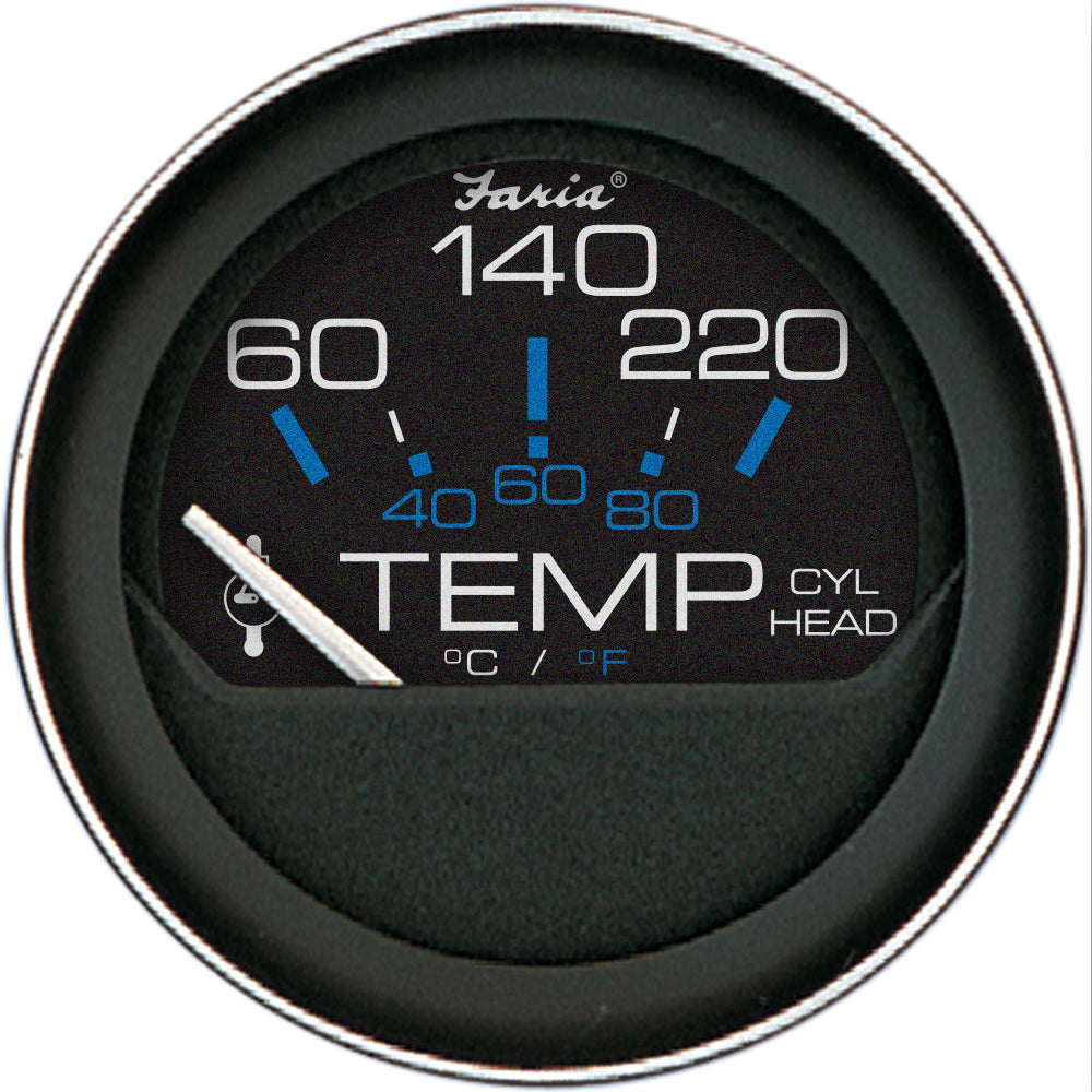 Faria Coral 2 Cylinder Head Temperature Gauge 60120 F wSender 13009