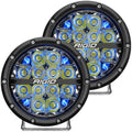RIGID Industries 360Series 6 LED OffRoad Fog Light Drive Beam wBlue Backlight  Black Housing 36207