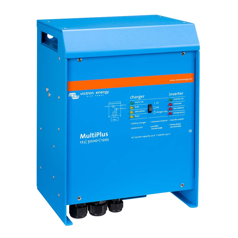 Victron MultiPlus InverterCharger 12 VDC  3000W  120vAC w120AMP Battery Charger  50AMP Transfer Switch PMP123021102