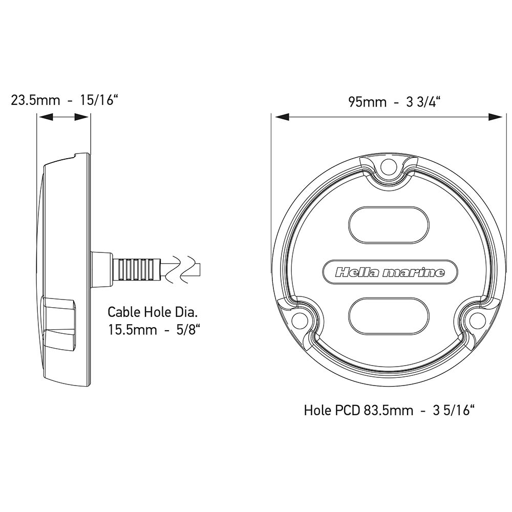 Hella Marine Apelo A1 RGB Underwater Light  1800 Lumens  Black Housing  White Lens 016146011
