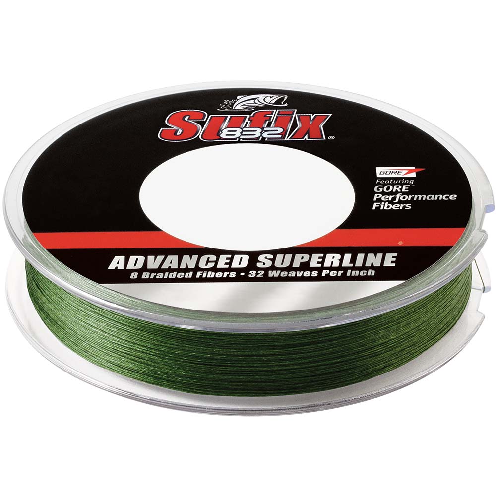 Sufix 832 Advanced Superline Braid  8lb  LowVis Green  150 yds 660008G