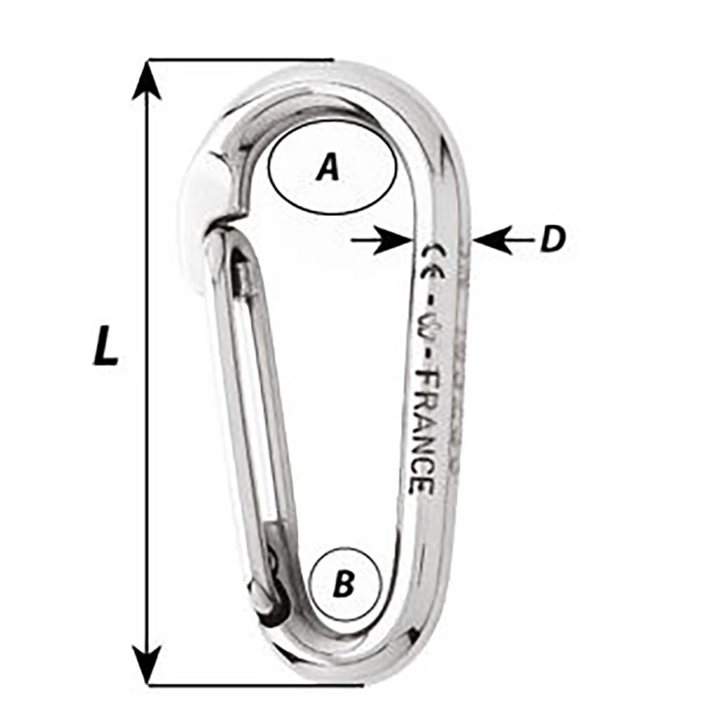 Wichard Symmetric Carbine Hook Without Eye  Length 100mm  1332 2336W