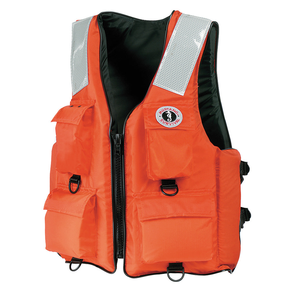 Mustang 4Pocket Flotation Vest  Orange  Medium MV3128T22M216