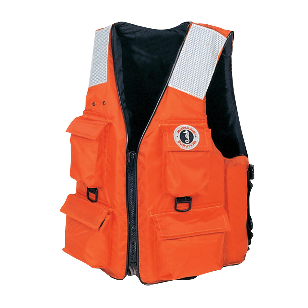Mustang 4Pocket Flotation Vest  Orange  XXL MV3128T22XXL216