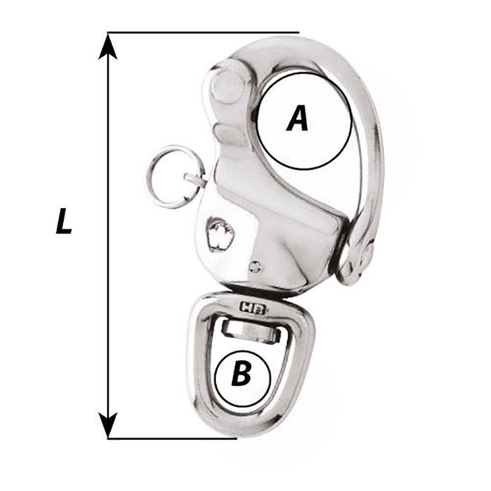 Wichard 234 Snap Shackle wSwivel Eye  80mm 2473W