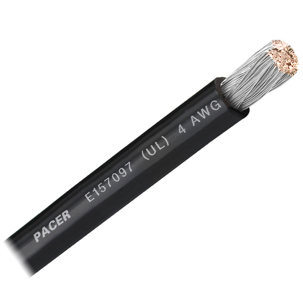 Pacer Black 4 AWG Battery Cable  Sold By The Foot  WUL4BKFT
