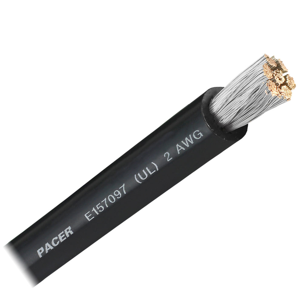 Pacer Black 2 AWG Battery Cable  Sold By The Foot  WUL2BKFT