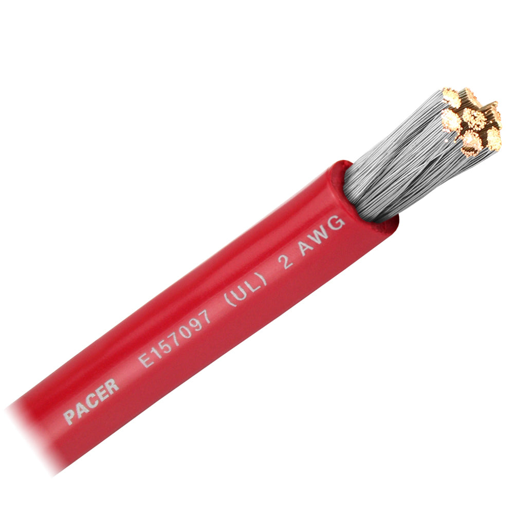 Pacer Red 2 AWG Battery Cable  Sold By The Foot  WUL2RDFT