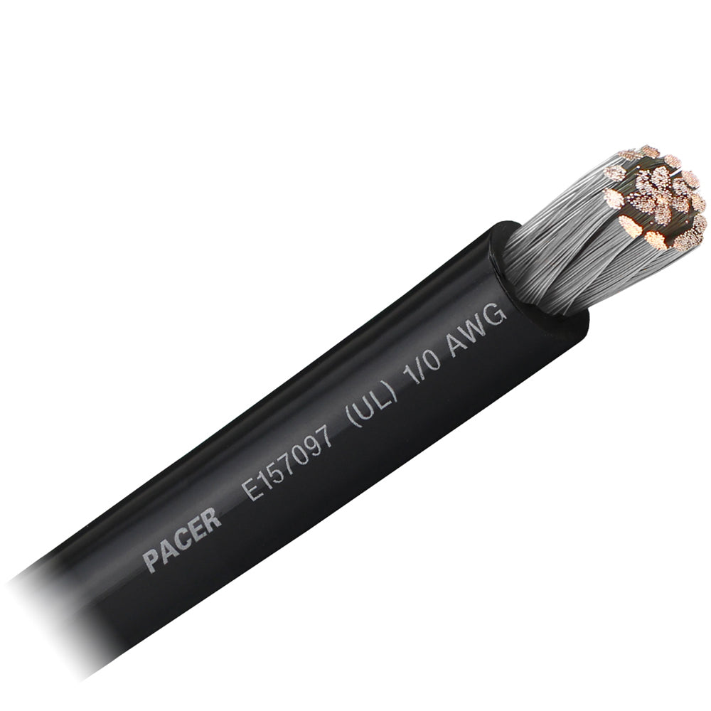 Pacer Black 10 AWG Battery Cable  Sold By The Foot  WUL10BKFT