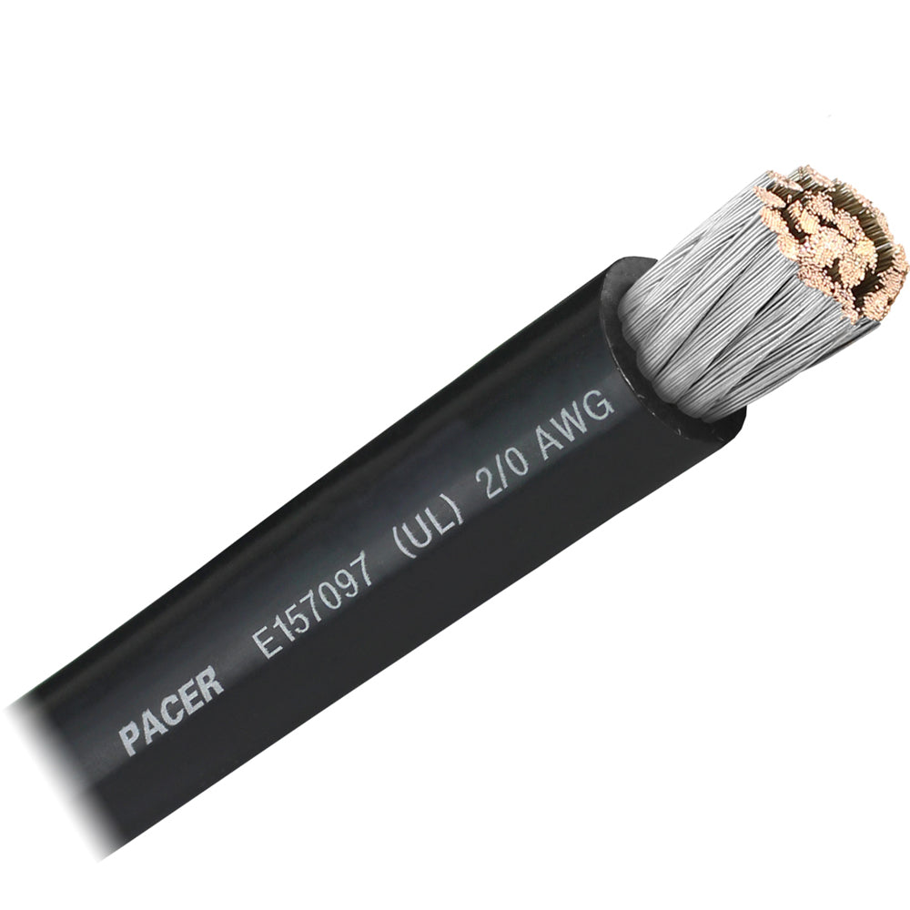 Pacer Black 20 AWG Battery Cable  Sold By The Foot  WUL20BKFT