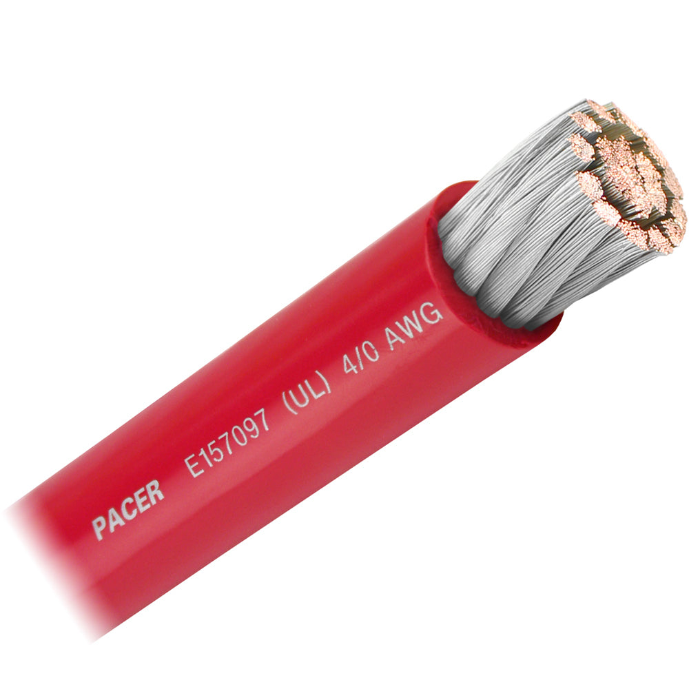 Pacer Red 40 AWG Battery Cable  Sold By The Foot  WUL40RDFT