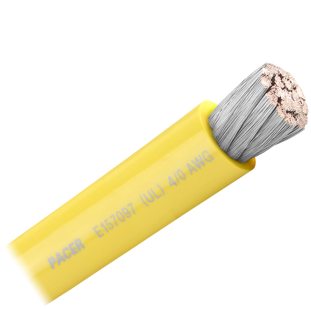 Pacer Yellow 40 AWG Battery Cable  Sold By The Foot  WUL40YLFT